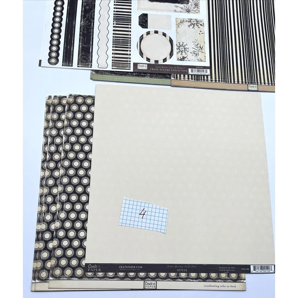 Vintage Crate Paper Crate Avenue 19 Pc 12x12 Scrapbook Paper & Die Cuts